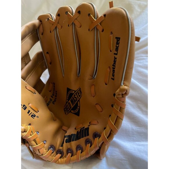 Franklin Field Master Baseball Glove 11.5" Leather Laced Brown Child's - Picture 7 of 10